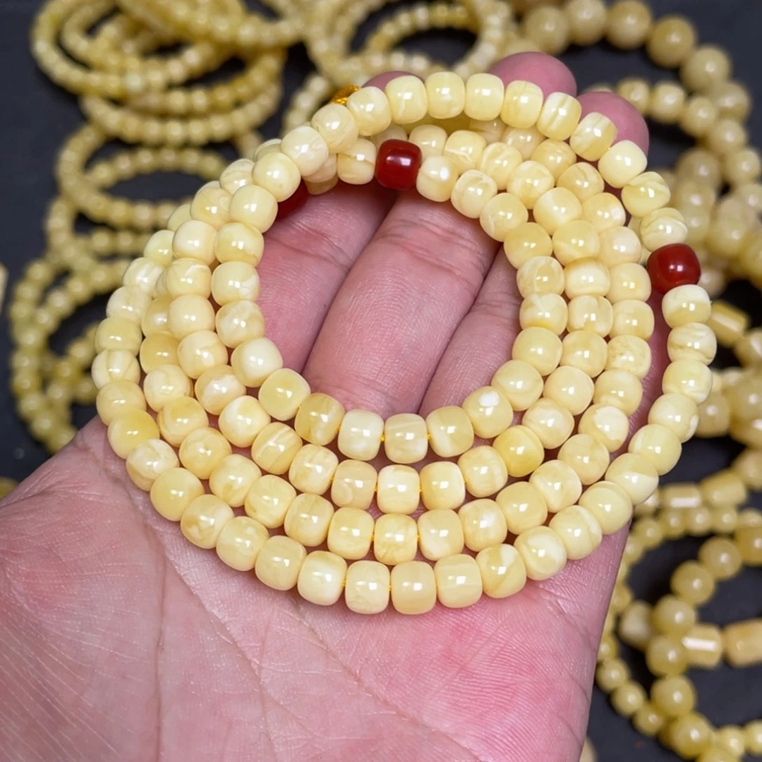 蜜蜡未镶嵌裸石蜜蜡佛珠6.8mm