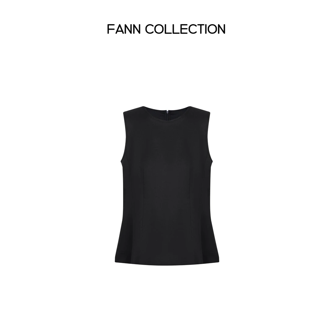 饭饭FANN COLLECTION 玉瓷 100亚麻度假风圆领无袖背心FANNA257