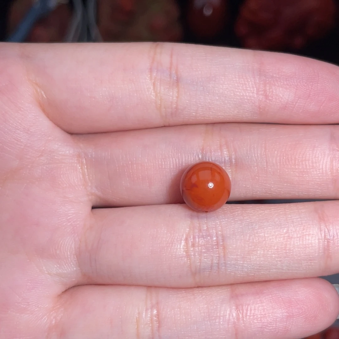 未镶嵌瓦西圆珠9mm+南红玛瑙