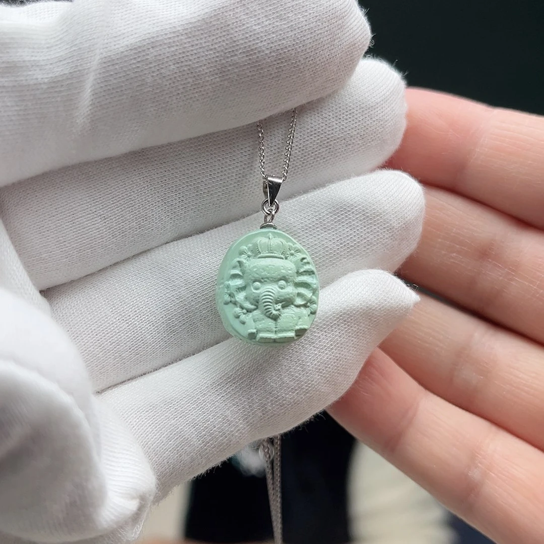 绿松石珠宝奇石银S925镶嵌