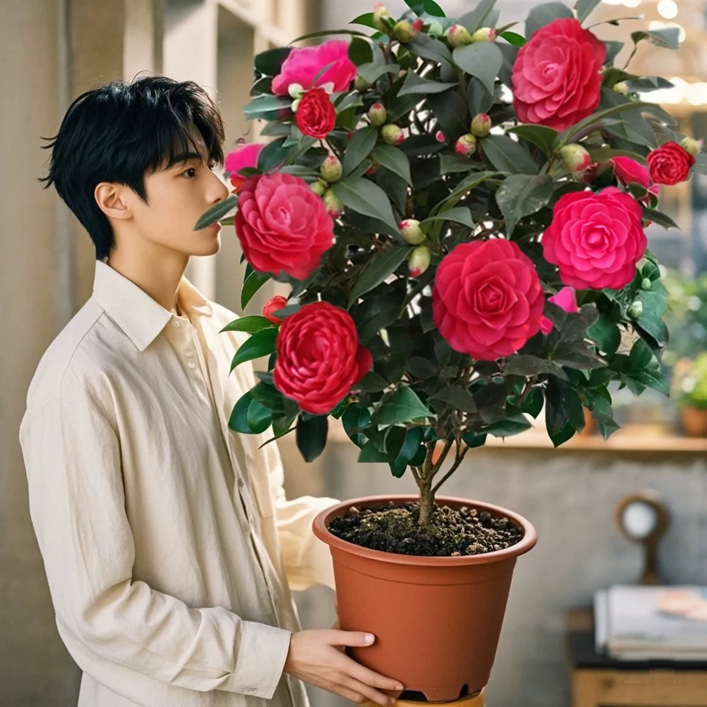 【精品大红赤丹】山茶花盆栽地栽南方北方四季开花耐寒耐热庭院植物