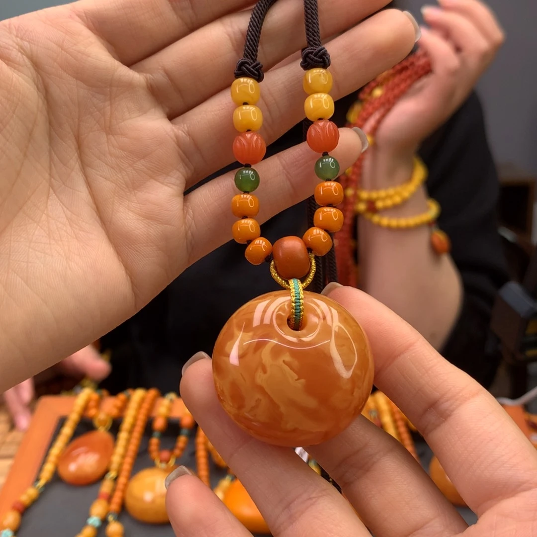 蜜蜡颈饰未镶嵌天然