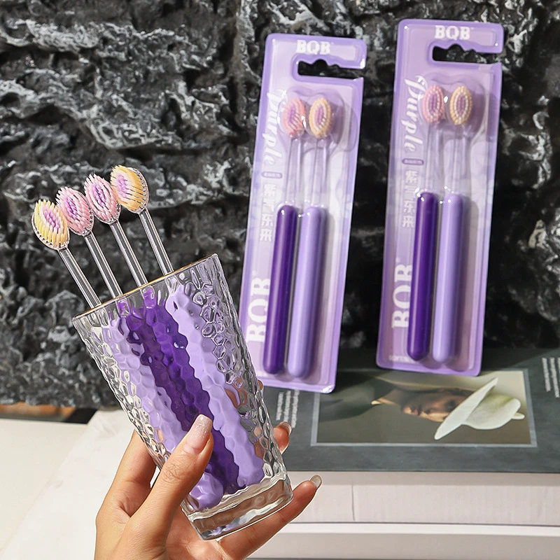 BQB紫气东来牙刷高档山型新款凸面宽头软毛家用牙刷软毛厂家