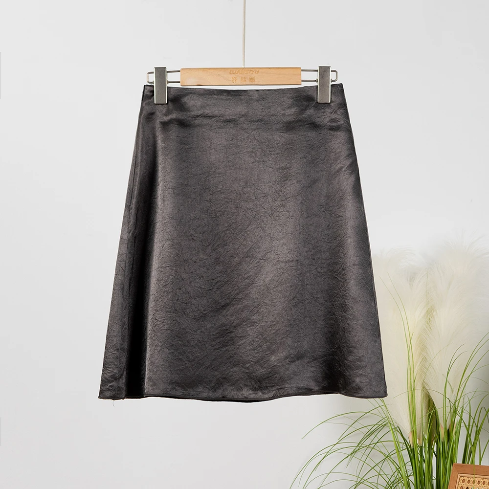 【设计师专属】2025夏季新款女式时尚纯色丝滑质感醋酸小短裙1966