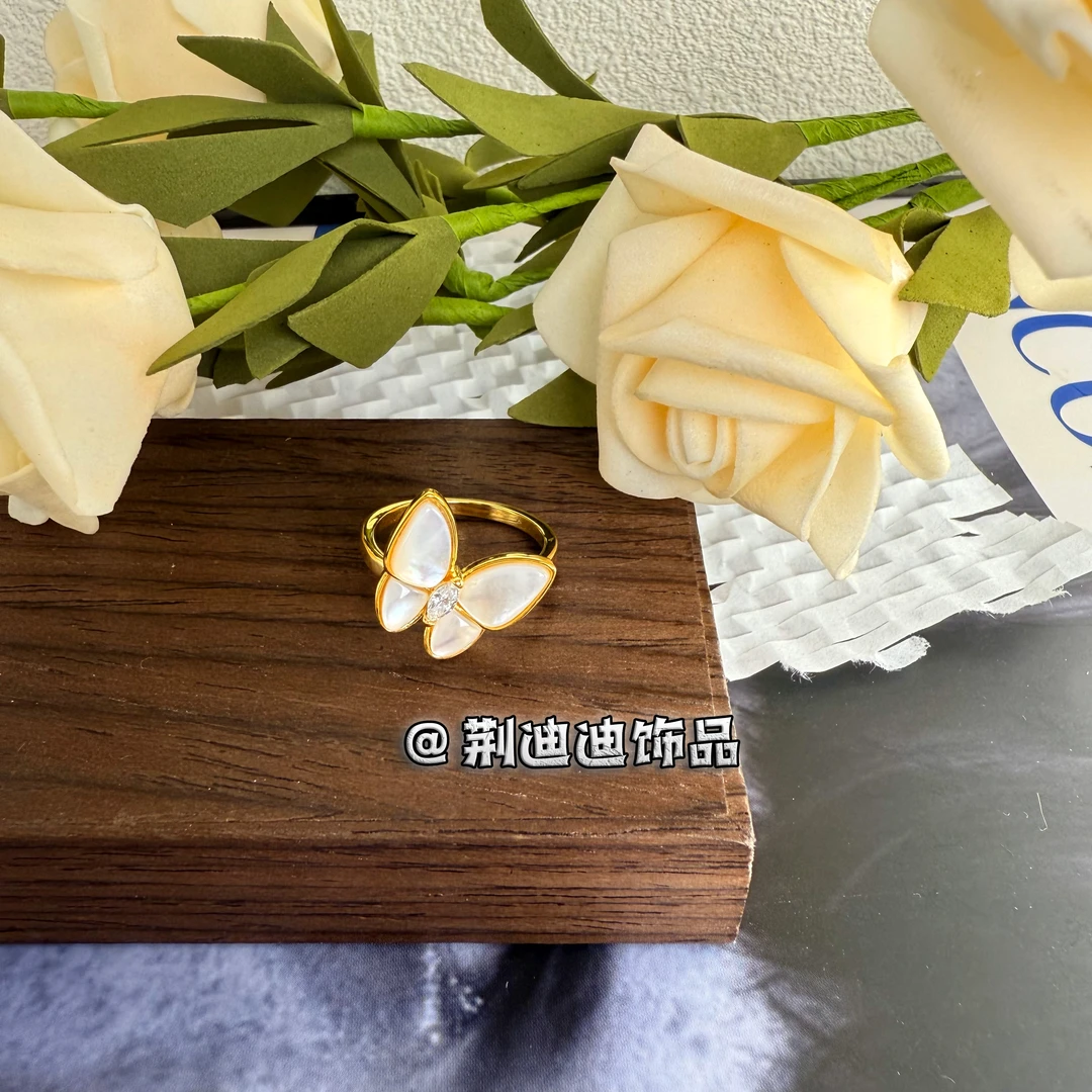925银锆石戒指 气质小众高级感母贝可调节戒指JZ-1037