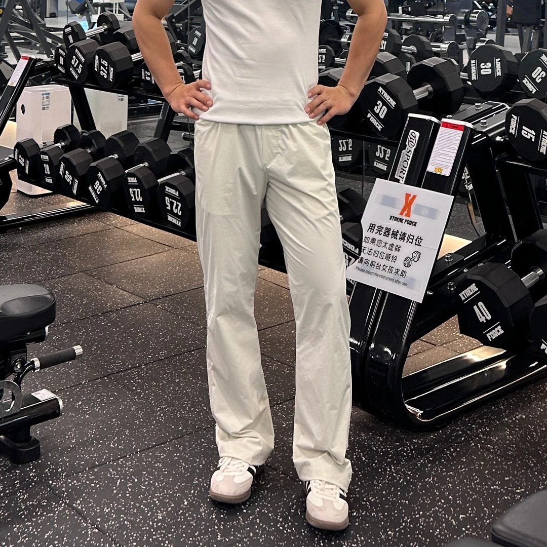 【春昂】夏季美式LU感薄款健身四面弹运动训练速干防水男士休闲长裤