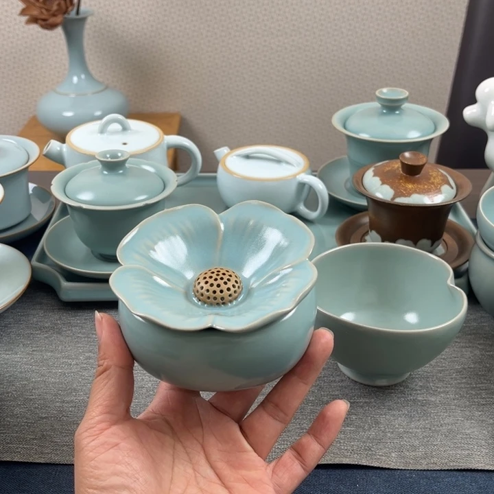 杯仿古釉茶漏勺茶瓶茶壶摆