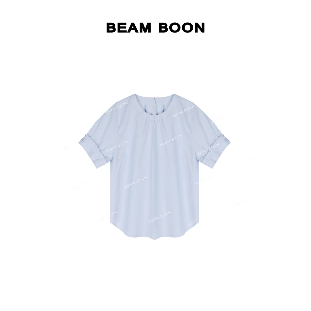 Beam Boon|【浮光织语】ARKET*进口云朵莱赛尔微廓百搭减龄娃娃短袖