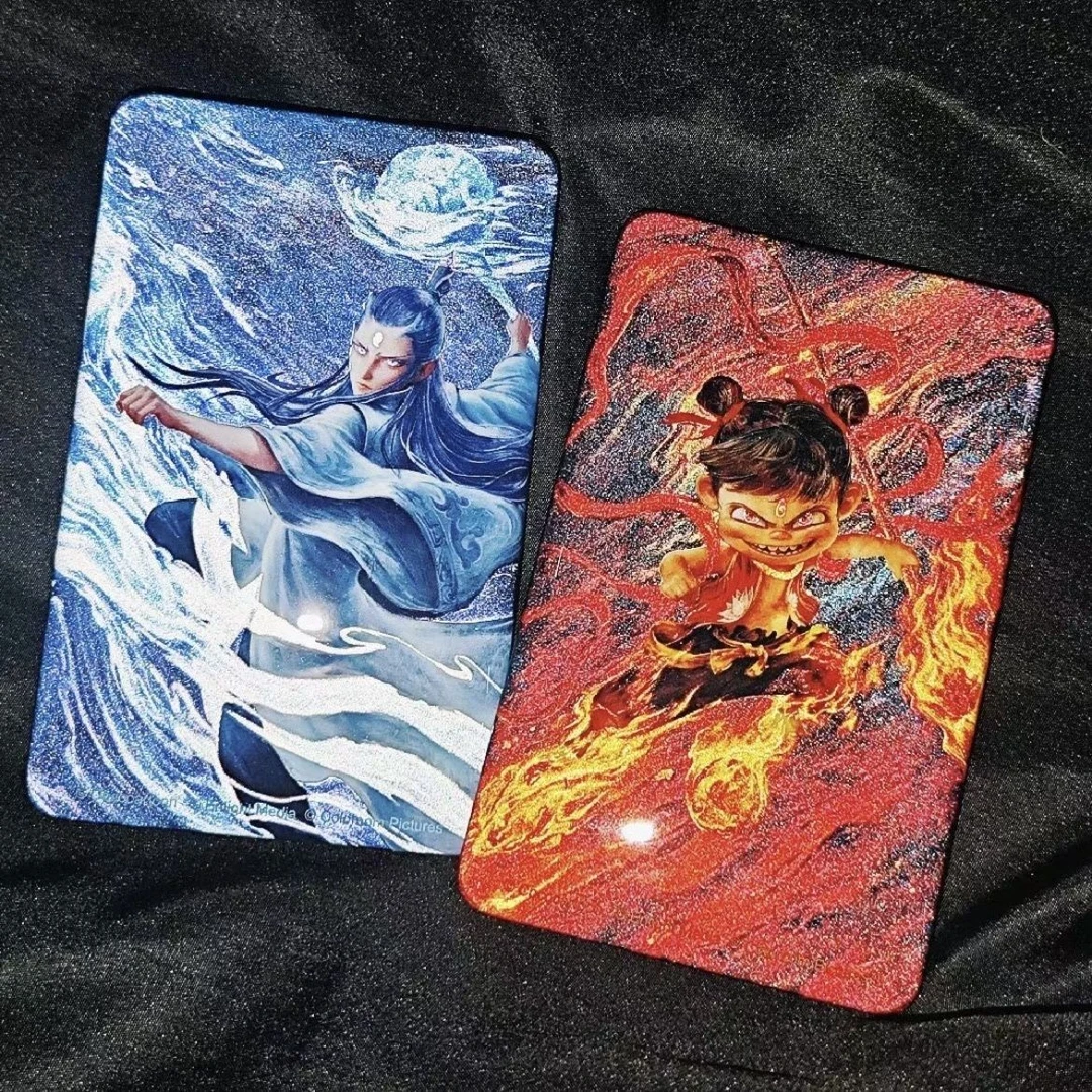 小红书爆款哪吒之魔童闹海自制反光吧唧敖丙长方马口铁送朋友周边