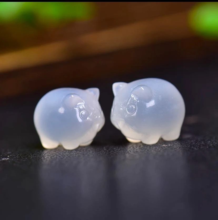 天然白月光小猪项链手链配饰饰品手串diy配件隔珠散珠小动物