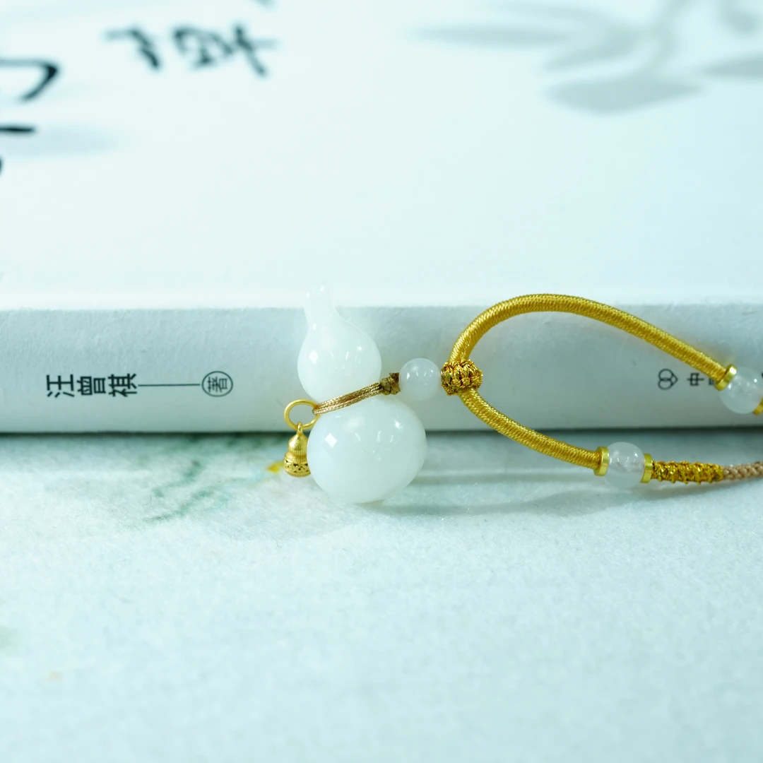 【睿泽&小池专属】s925和田玉白玉葫芦绑绳 30*16 KT0980002