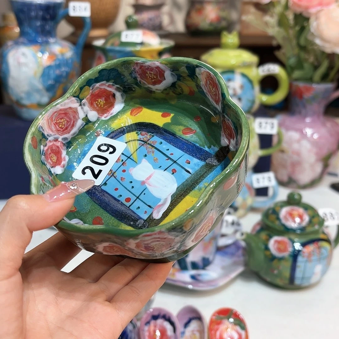 景德镇手绘高温釉下彩陶瓷茶具