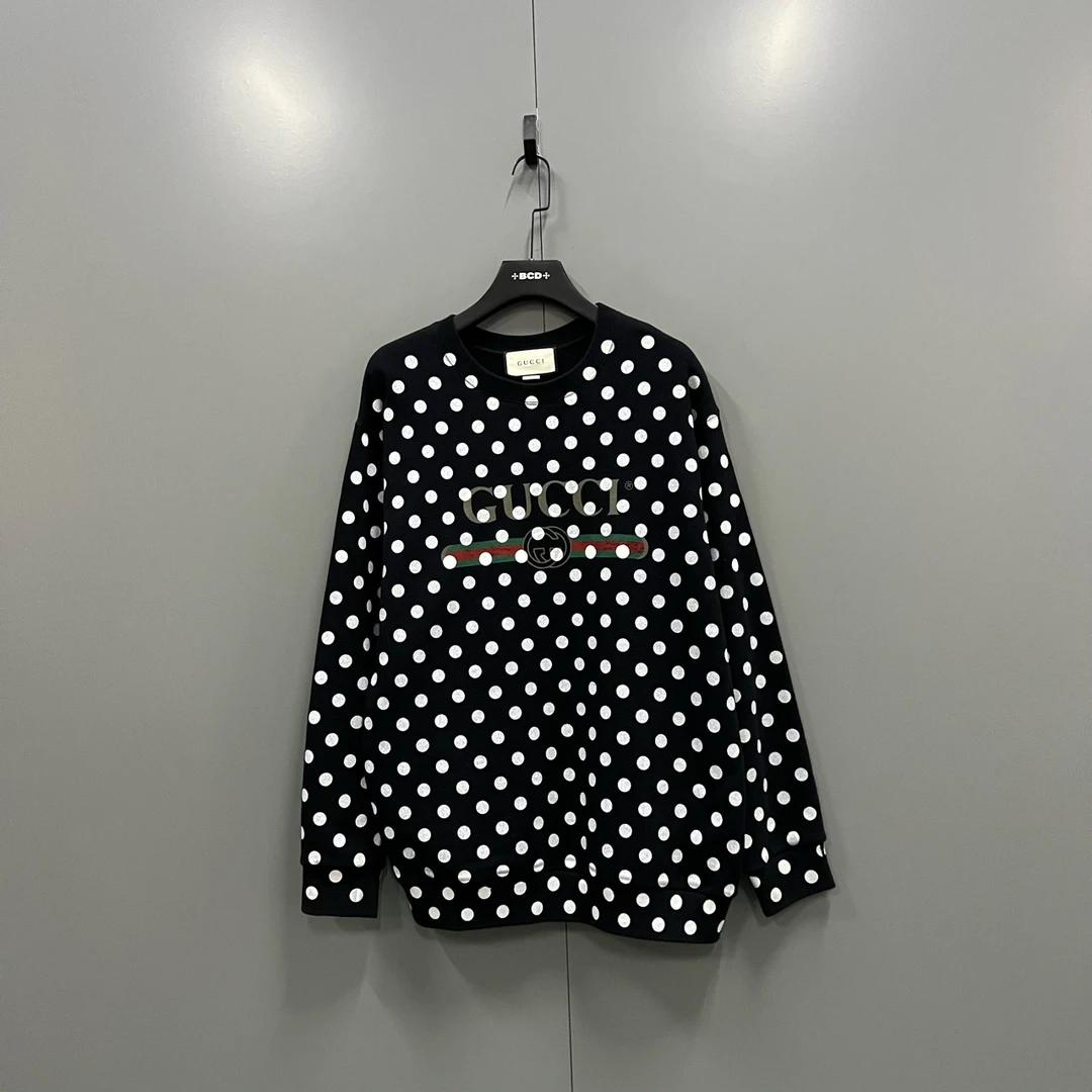 95新 GUCCI/古驰 zz1 波点满印logo卫衣 L码/102167