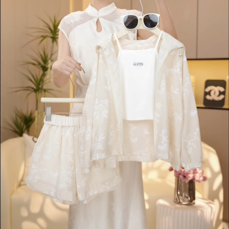 【现货现发】女童夏季防晒套装薄款2025新款女孩提花防晒衣夏装外套