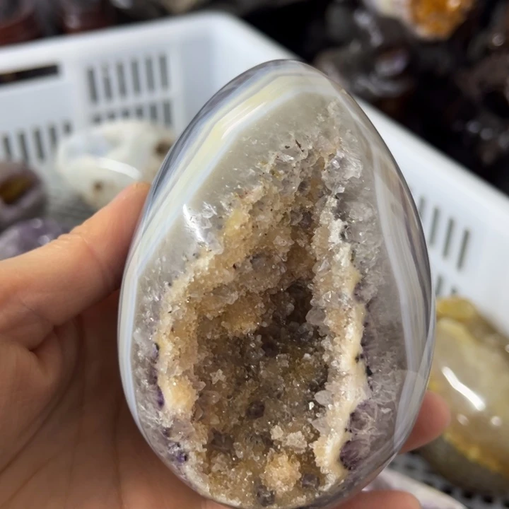 未镶嵌水晶珠宝半成品彩晶蛋