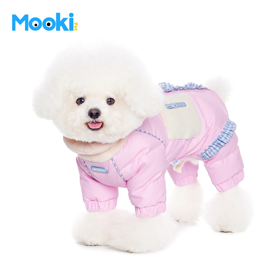 mookipet狗狗四脚PU羽绒服雪纳瑞比熊小型犬冬季宠物保暖加厚衣服