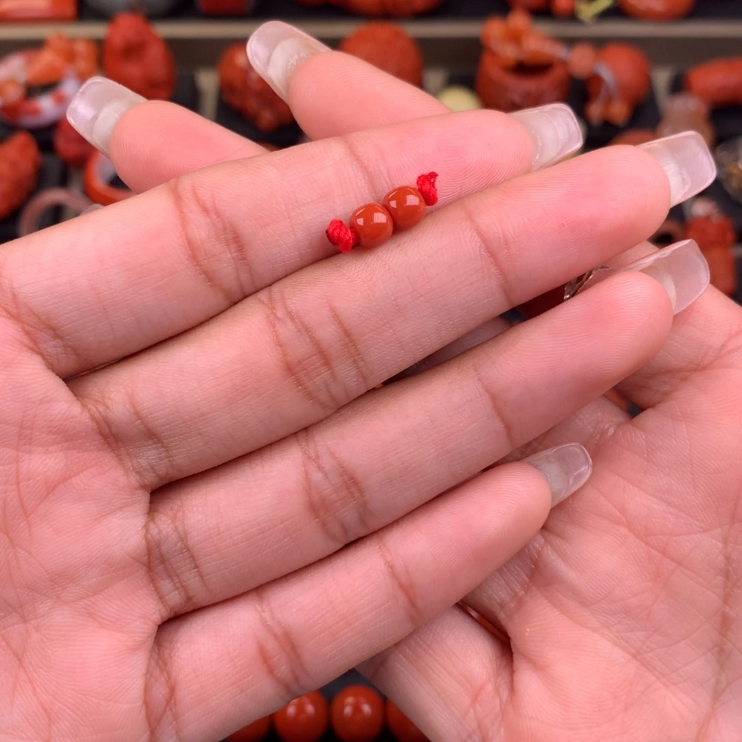 南红玛瑙未镶嵌老型对珠5