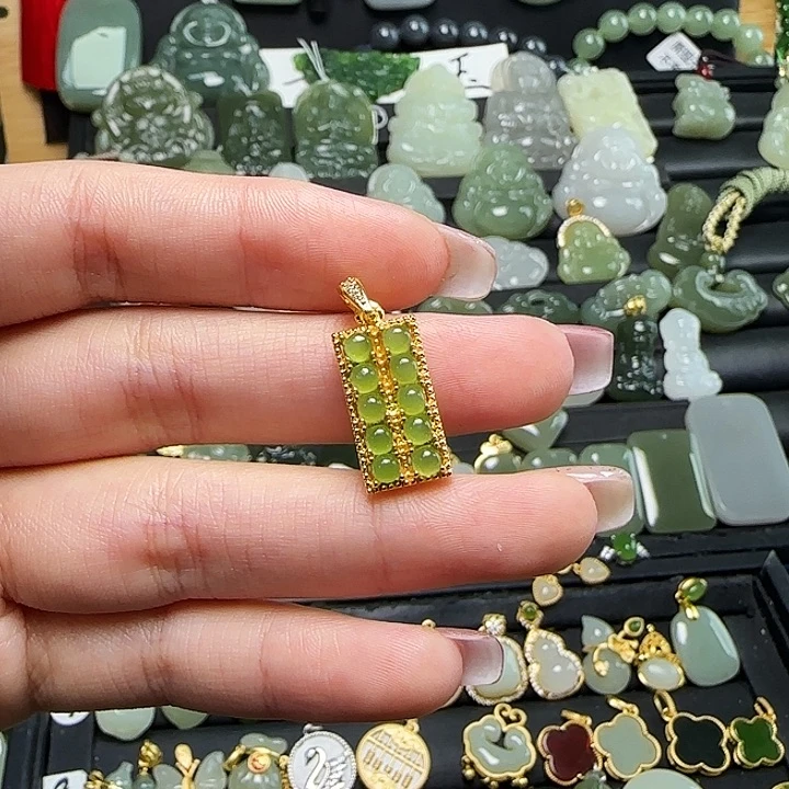 颈饰银S925镶嵌和田玉