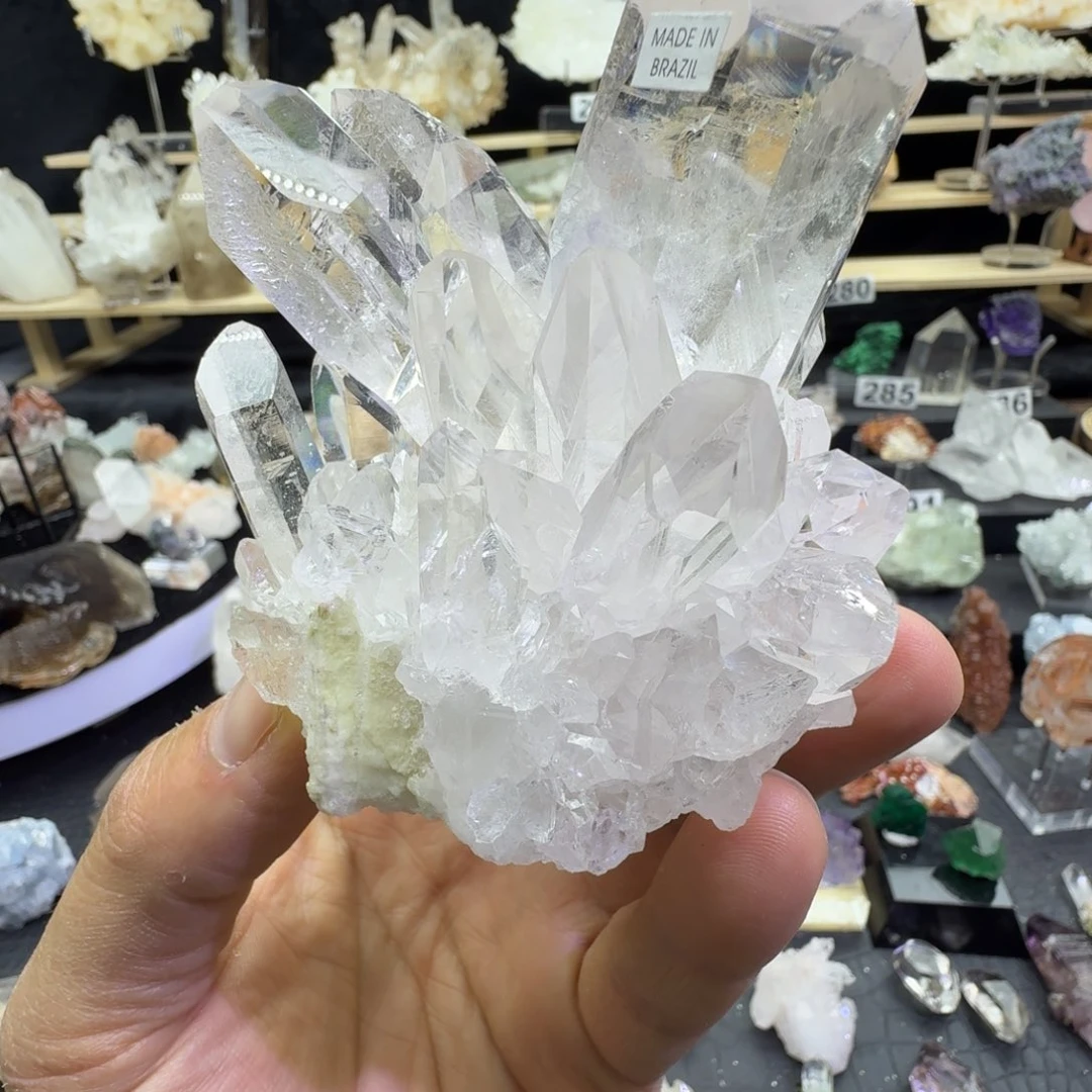 纯***水石材天然水晶摆件