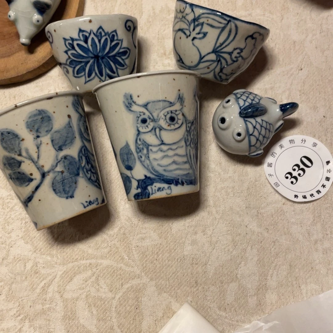 继***调瓷片景德镇手工陶瓷杯