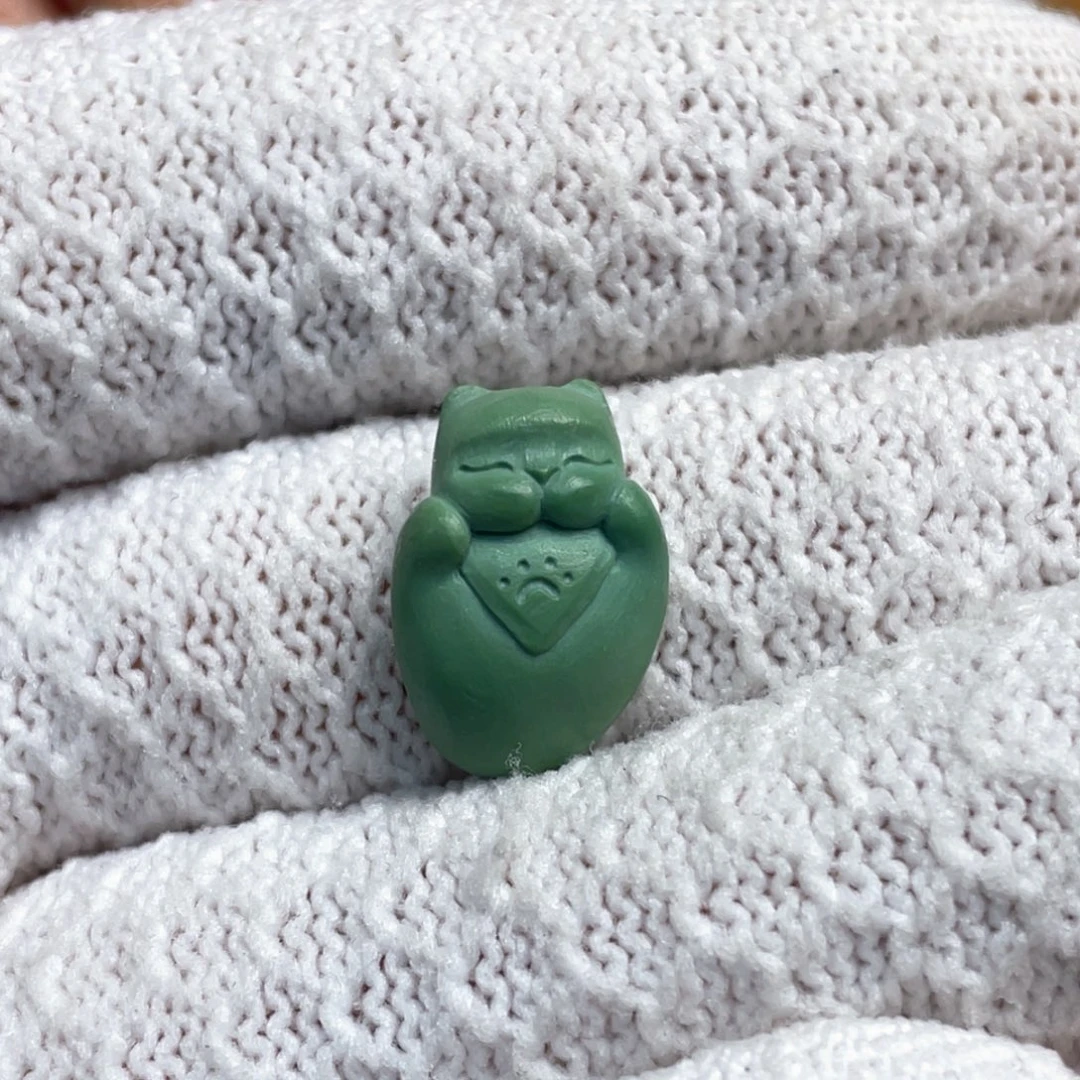 绿松石未镶嵌吊坠(不含链)招财猫