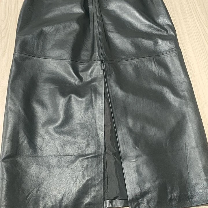 【海宁】头层绵羊皮高端显瘦气质高腰包臀皮裙