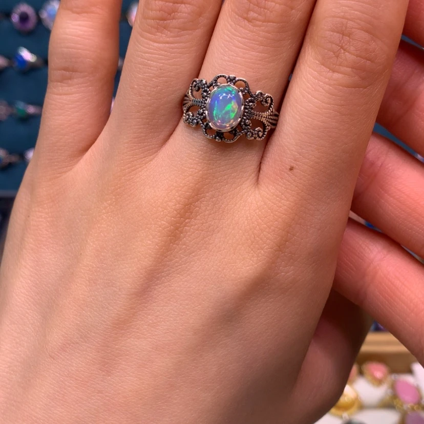 【闪购商品】欧泊戒指款式银S925镶嵌