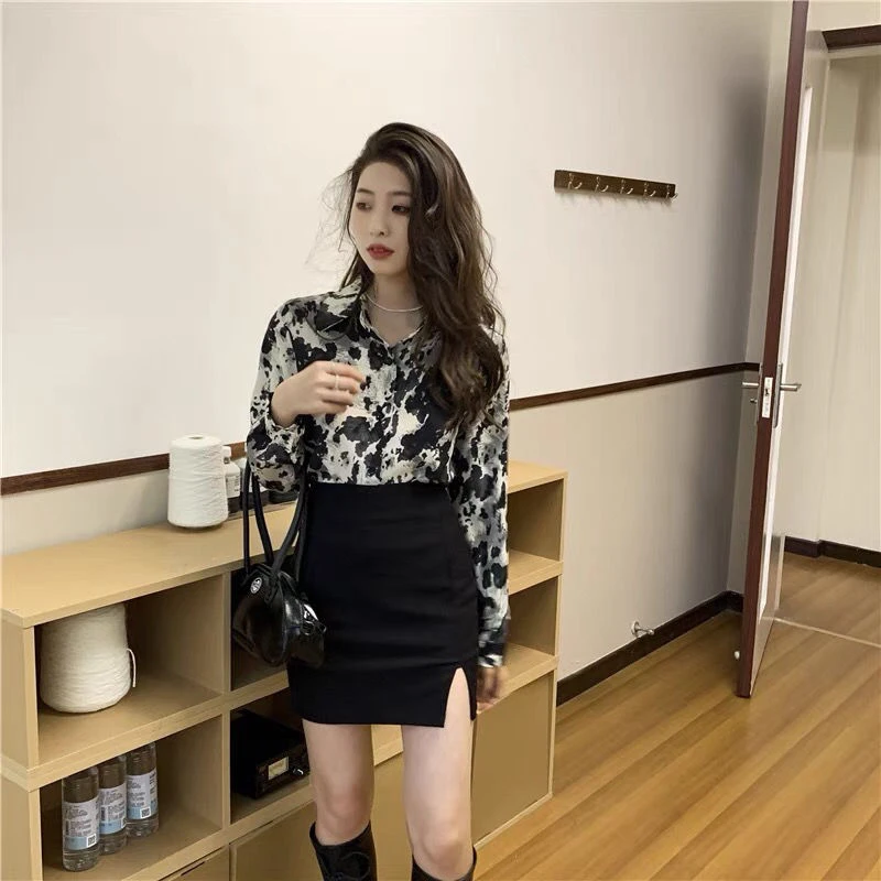 拉夏贝尔大码短裙女夏季开叉包裙2025新款百搭显瘦高腰一步裙弹力