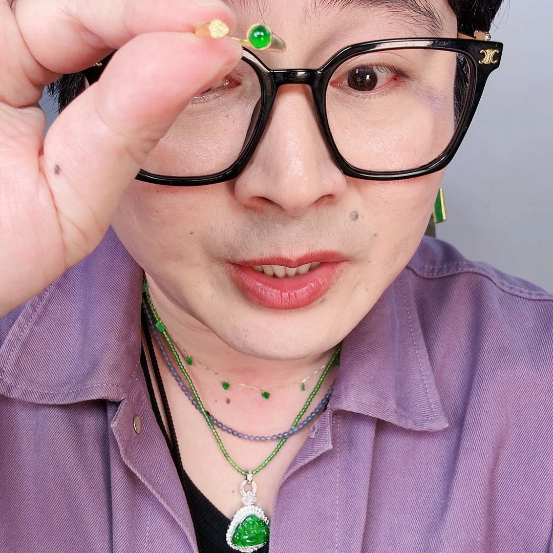 翡翠颈饰18K金镶嵌一个