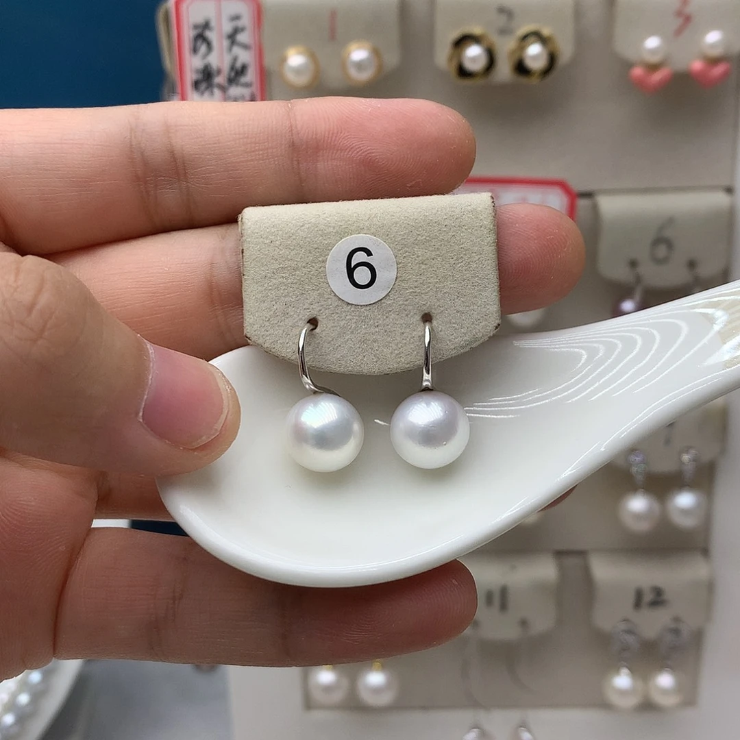 银S925镶嵌淡水珍珠耳饰