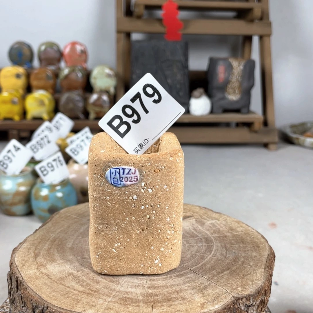 紫砂花盆小白孤品 匣钵土 内口3.5