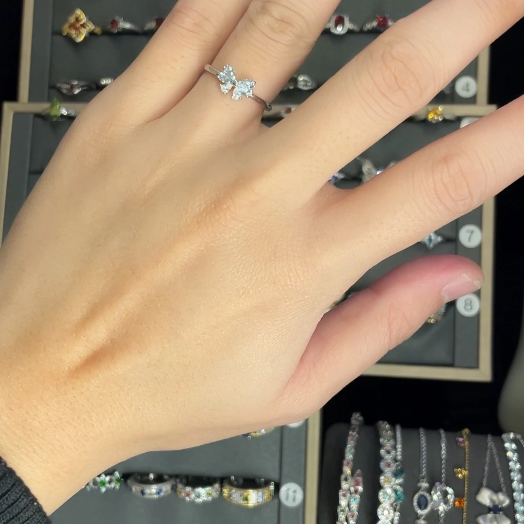 戒指海蓝宝石银S925镶嵌