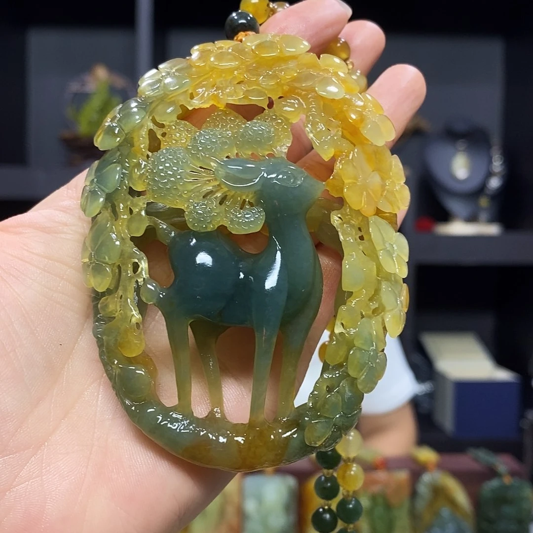 未镶嵌岫玉挂件吊坠戒指