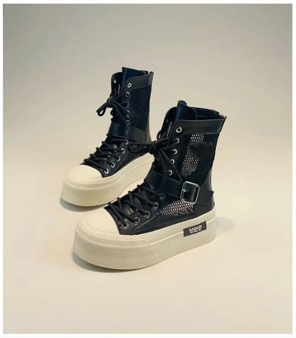 MEET BEATY欧货马丁网靴网鞋高帮鞋短靴透气显瘦瘦靴潮流夏季女鞋