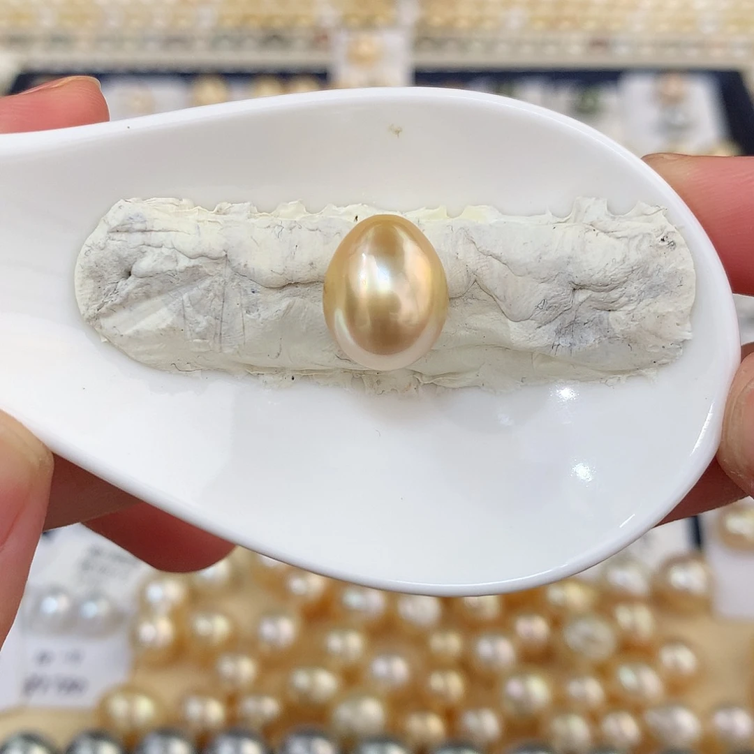 未镶嵌极光金珠10.9mm海水珍珠