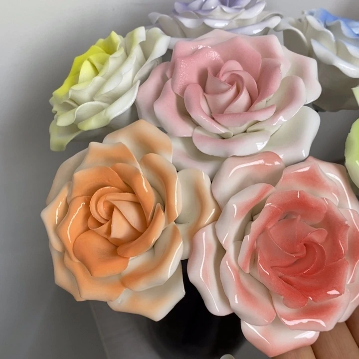 陶瓷陶瓷材料4朵组合