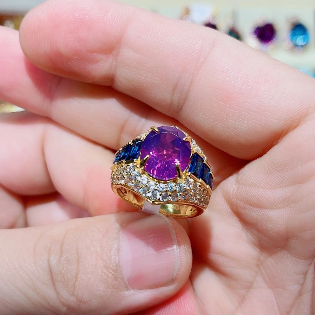 银S925镶嵌戒指水晶