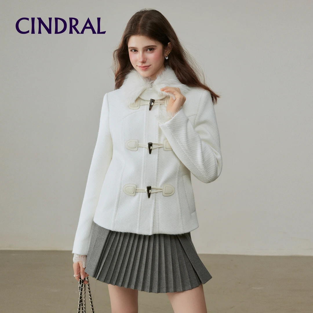 【熙地】秋冬气质开襟小香风百搭女装短款时尚毛呢短外套C85DW0634W