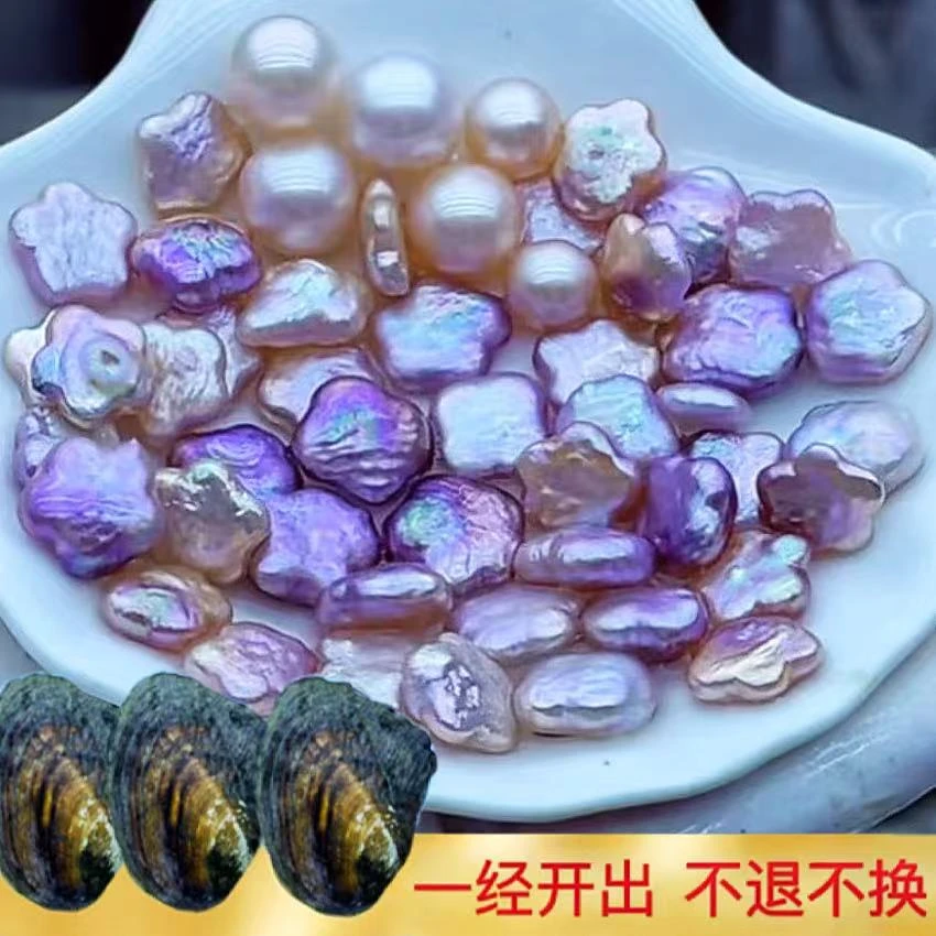 炫彩梅花蚌（保2颗，不保单珠）可定制打孔