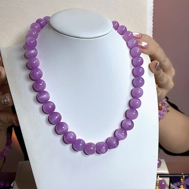 锂辉石紫锂辉高冰收藏级项链12+未镶嵌