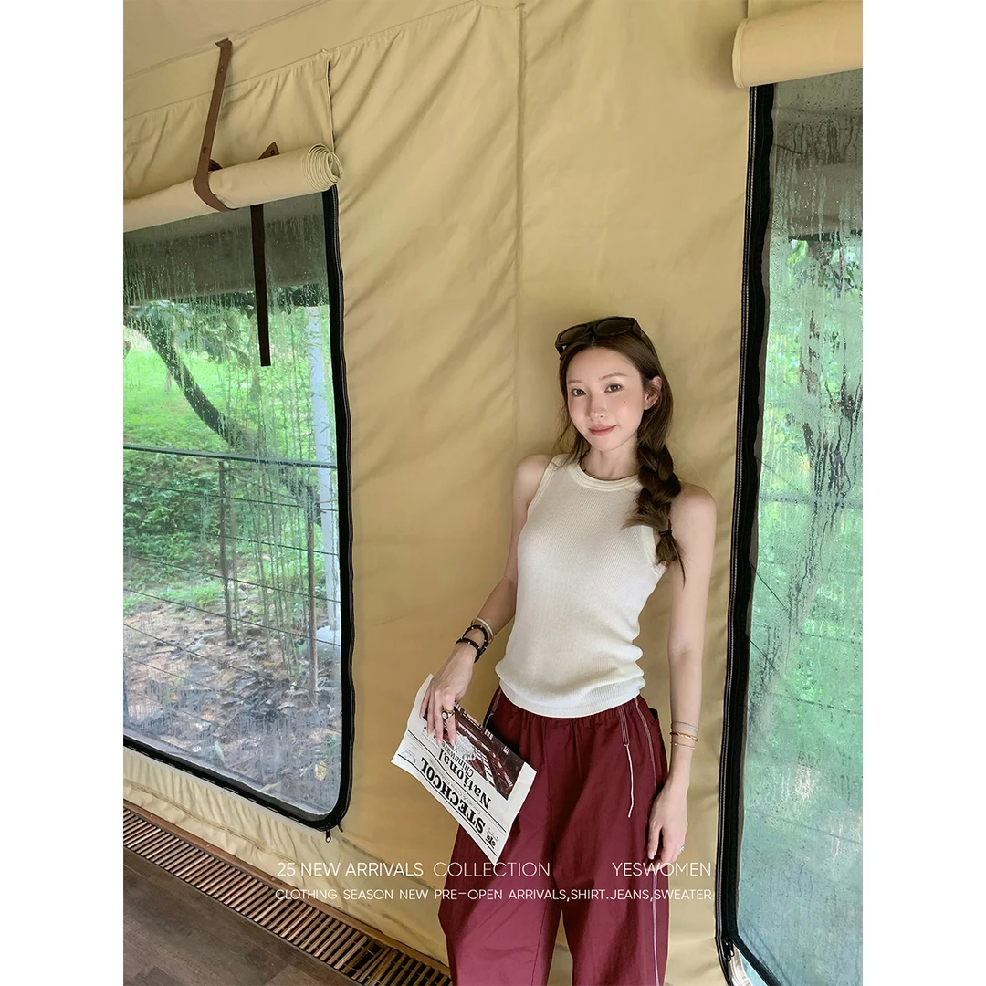 【DA】格调老钱背心·16针织机凉感天丝麻小挖肩坑条XY7057B3740