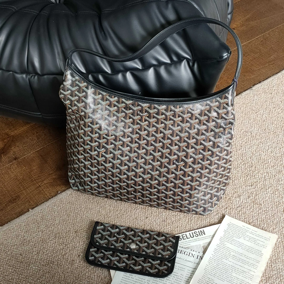 95新  Azul - Goyard 黑色老花hobo腋下单肩包 37772