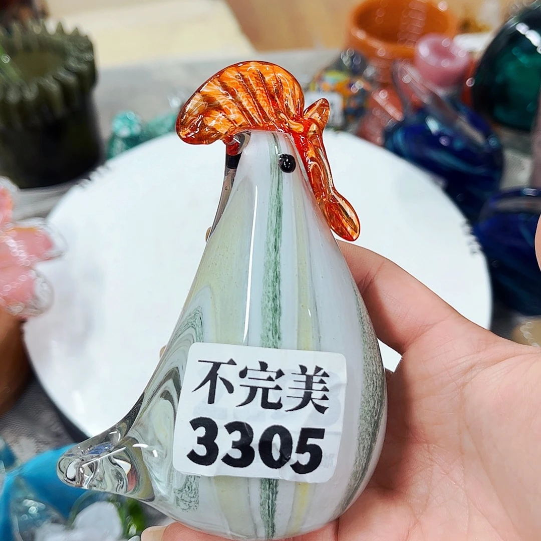 公鸡3305 家悦美居琉璃摆件 不完美