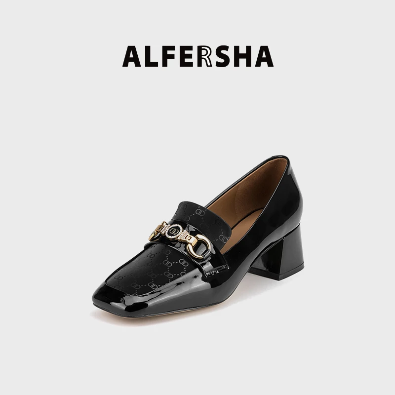 四季单鞋阿芙莎923655复古舒适时尚气质方头单鞋