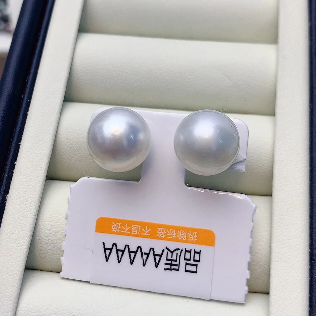 银S925镶嵌海水珍珠耳饰W36