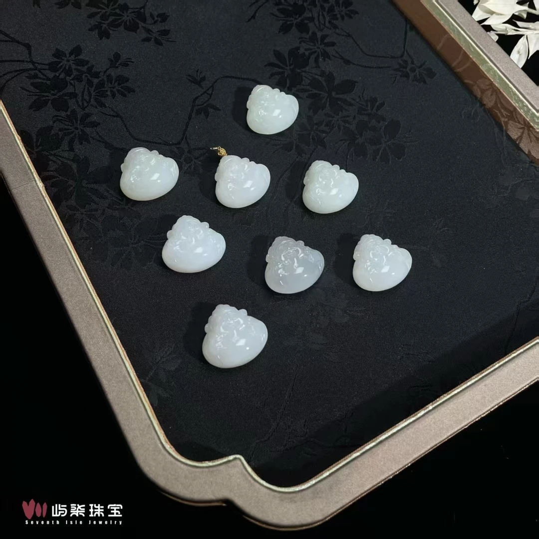 【要努力】C1282 和田玉18k金镶嵌 和田佛18k吊坠多样性发一 正