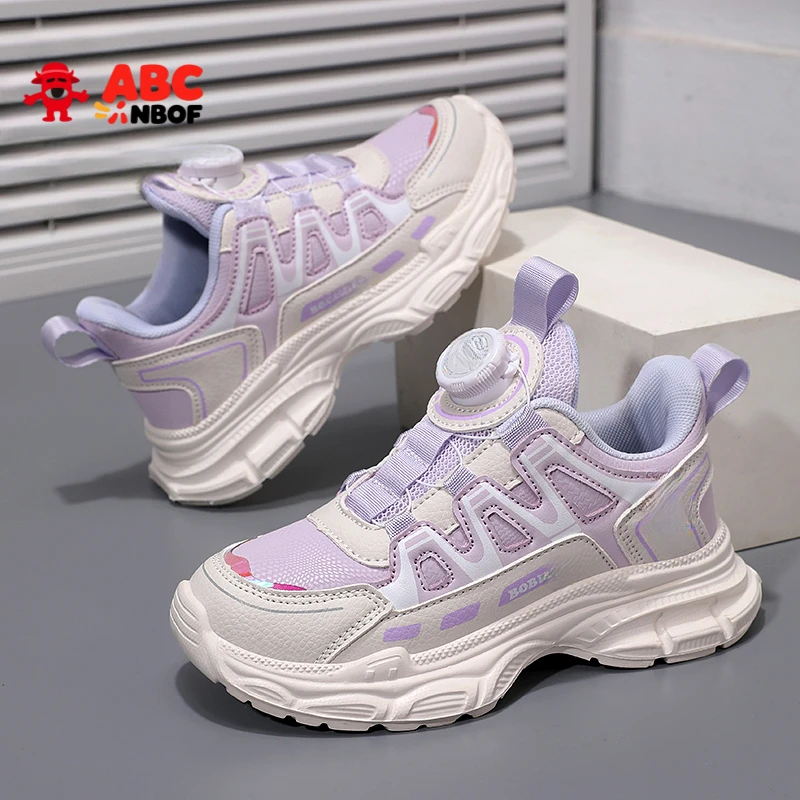 ABC NBOF女童鞋子秋冬加绒二棉鞋2025新儿童运动鞋女孩老爹鞋秋款