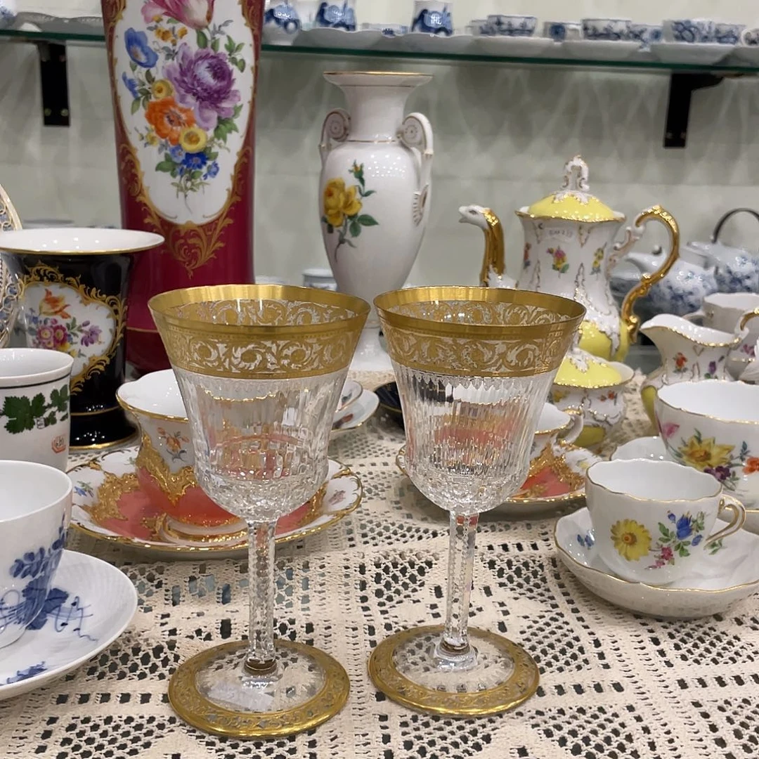 摆件中古一等圣路易一对