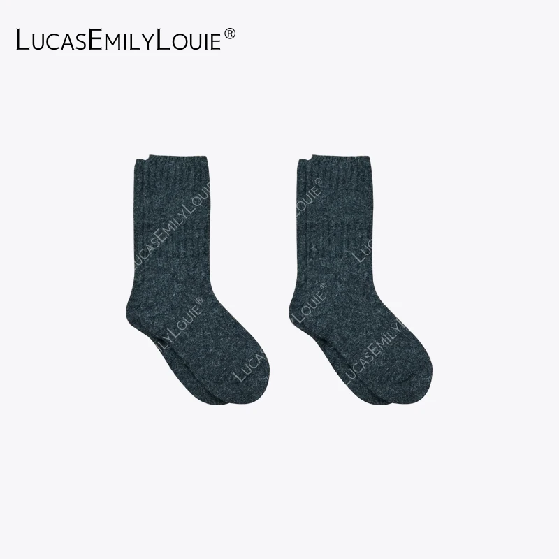 LUCASEMILYLOUIE 欢姐0220百搭保暖厚款纯色中筒袜250167