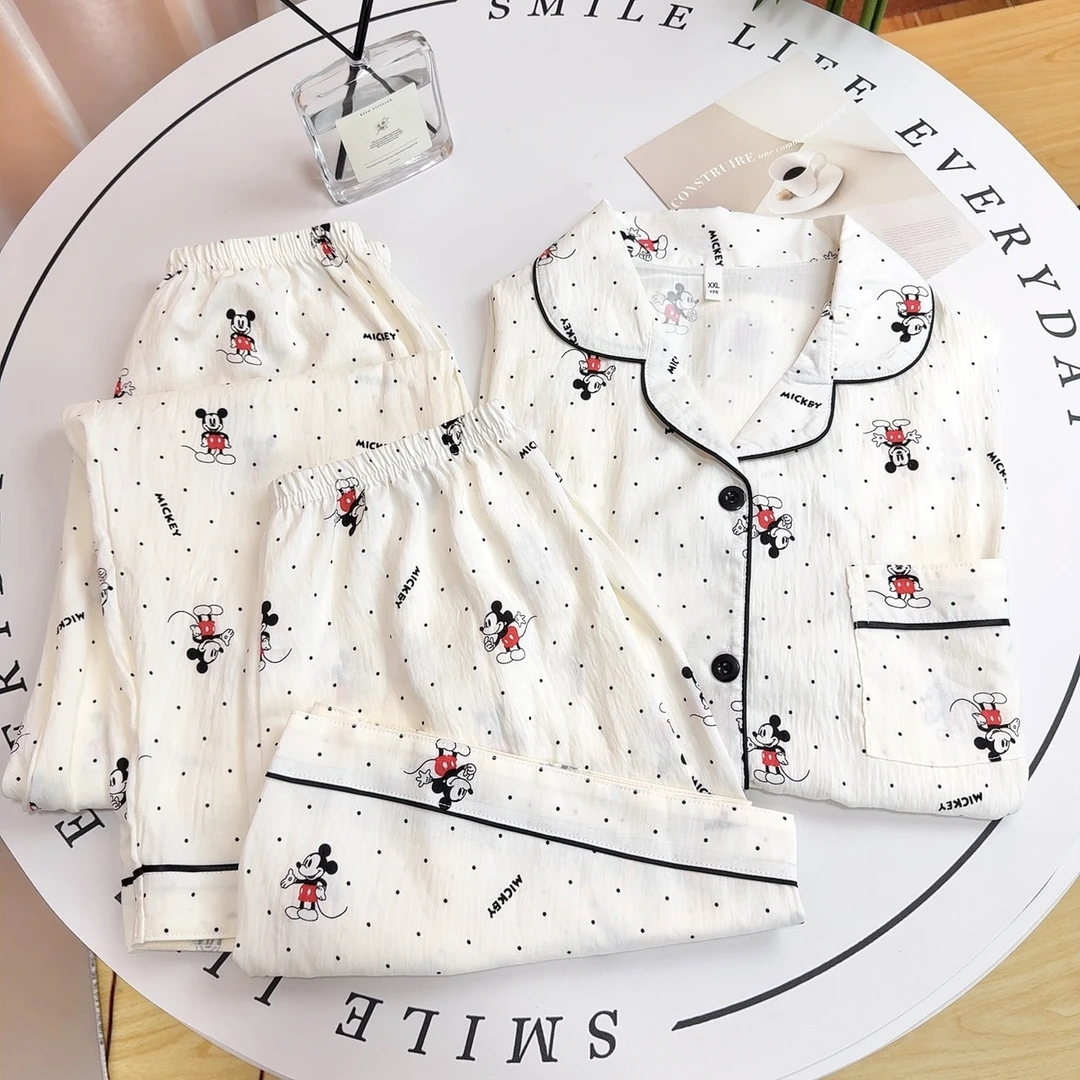 三件套/云朵棉2025年新款短袖睡衣女夏季可爱少女卡通宽松家居服